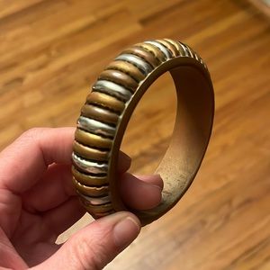 Vintage silver and brass bracelet